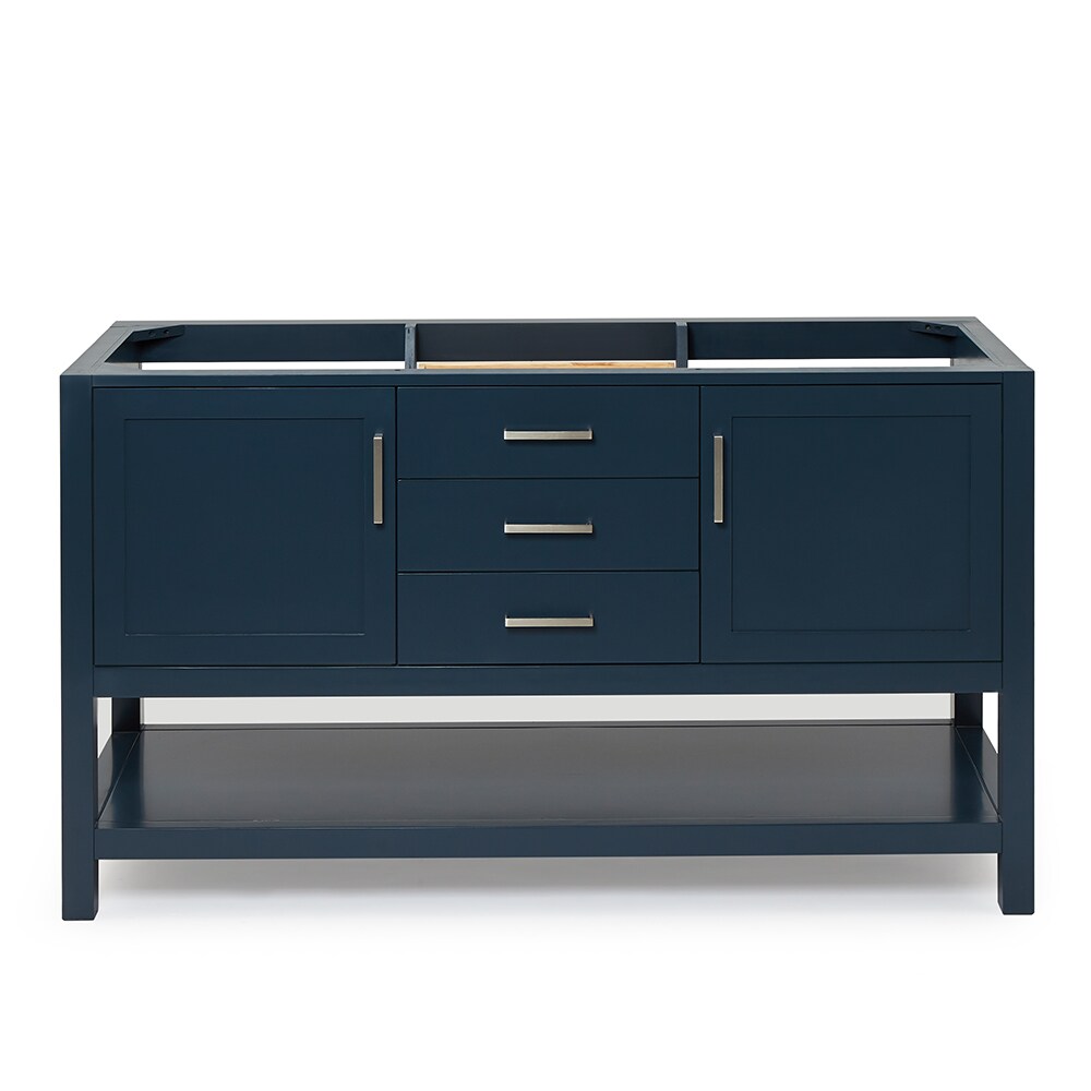 ARIEL R060D-BC-MNB Bayhill 60-in Midnight Blue Bathroom Vanity Base Cabinet without Top