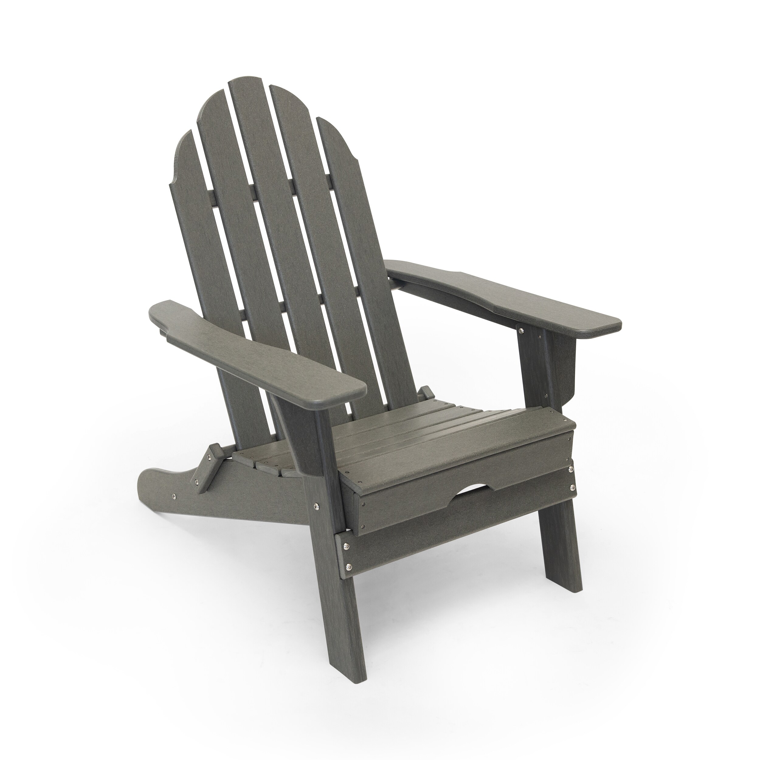 LuXeo Balboa Adirondack Chair Set of 2 Gray Hdpe Frame Stationary ...