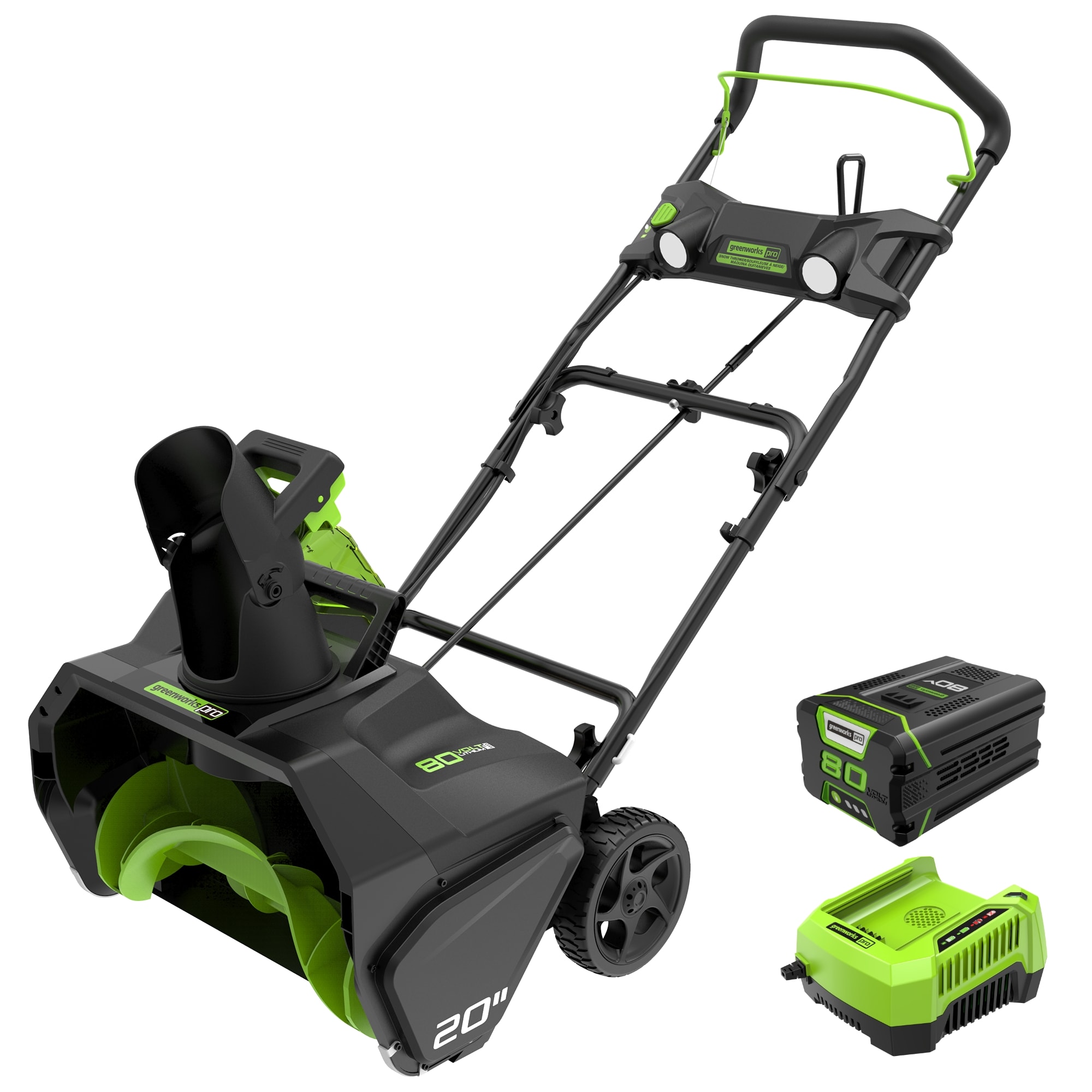Greenworks Pro 2600402 80-volt max 20-in Single-stage Push Battery Snow Blower 2 Ah