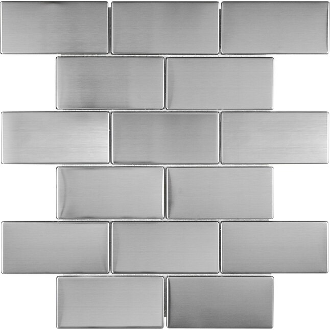 Stainless Steel 10-in x 12-in Metallic Metal Brick Subway Wall Tile in the  Tile department at Lowes.com