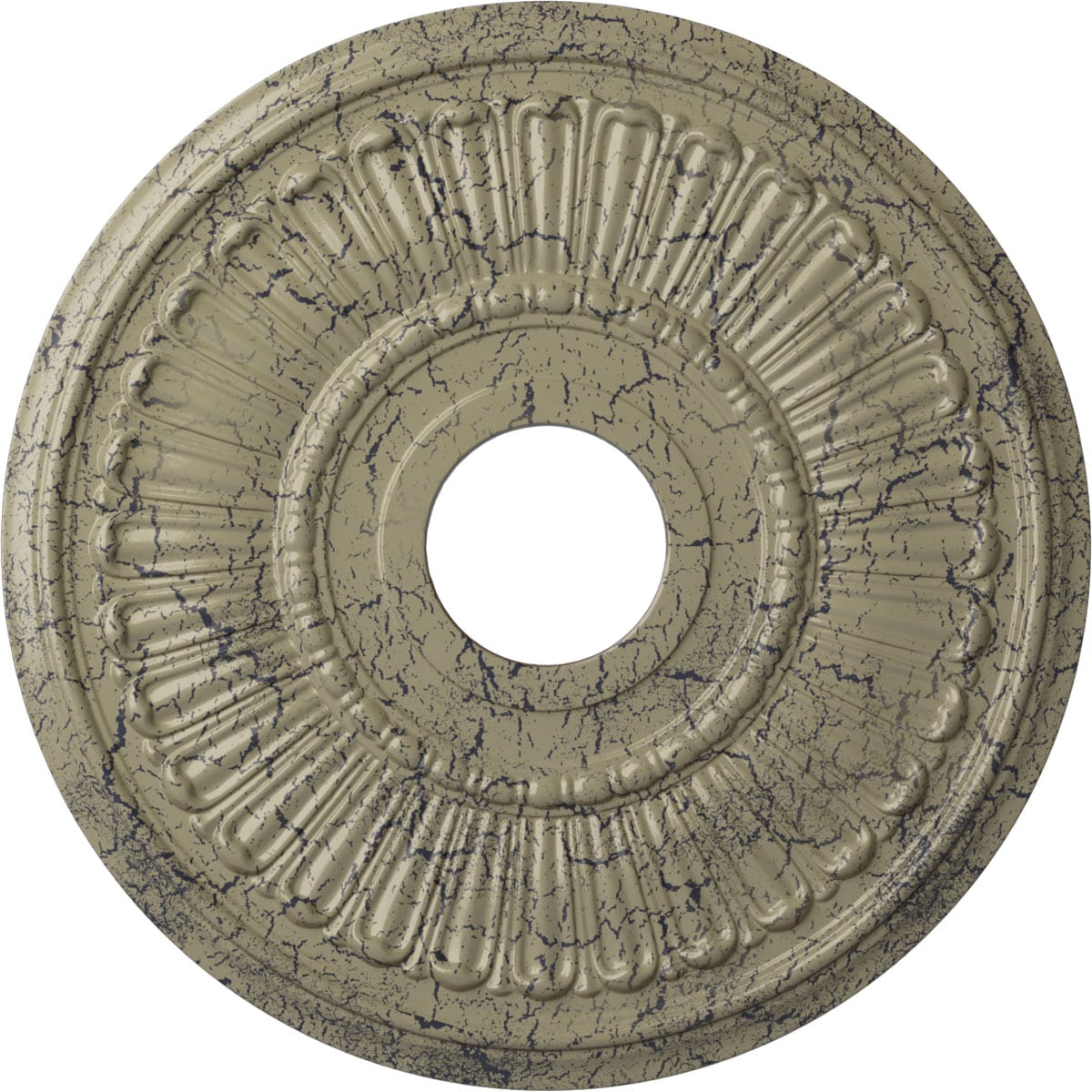 Ekena Millwork CM16MLCSC Melonie 16-in W x 16-in L Painted Castle Stone Crackle Polyurethane Whole Ceiling Medallion