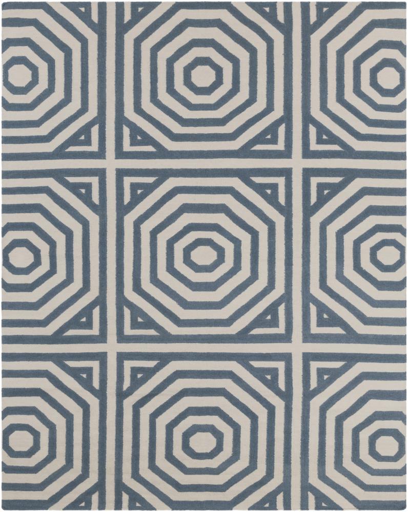 Surya RVT5008-810 Rivington 8 x 10 (ft) Woven Wool Navy Rectangular Indoor Abstract Mid-Century Modern Line dry only Area rug