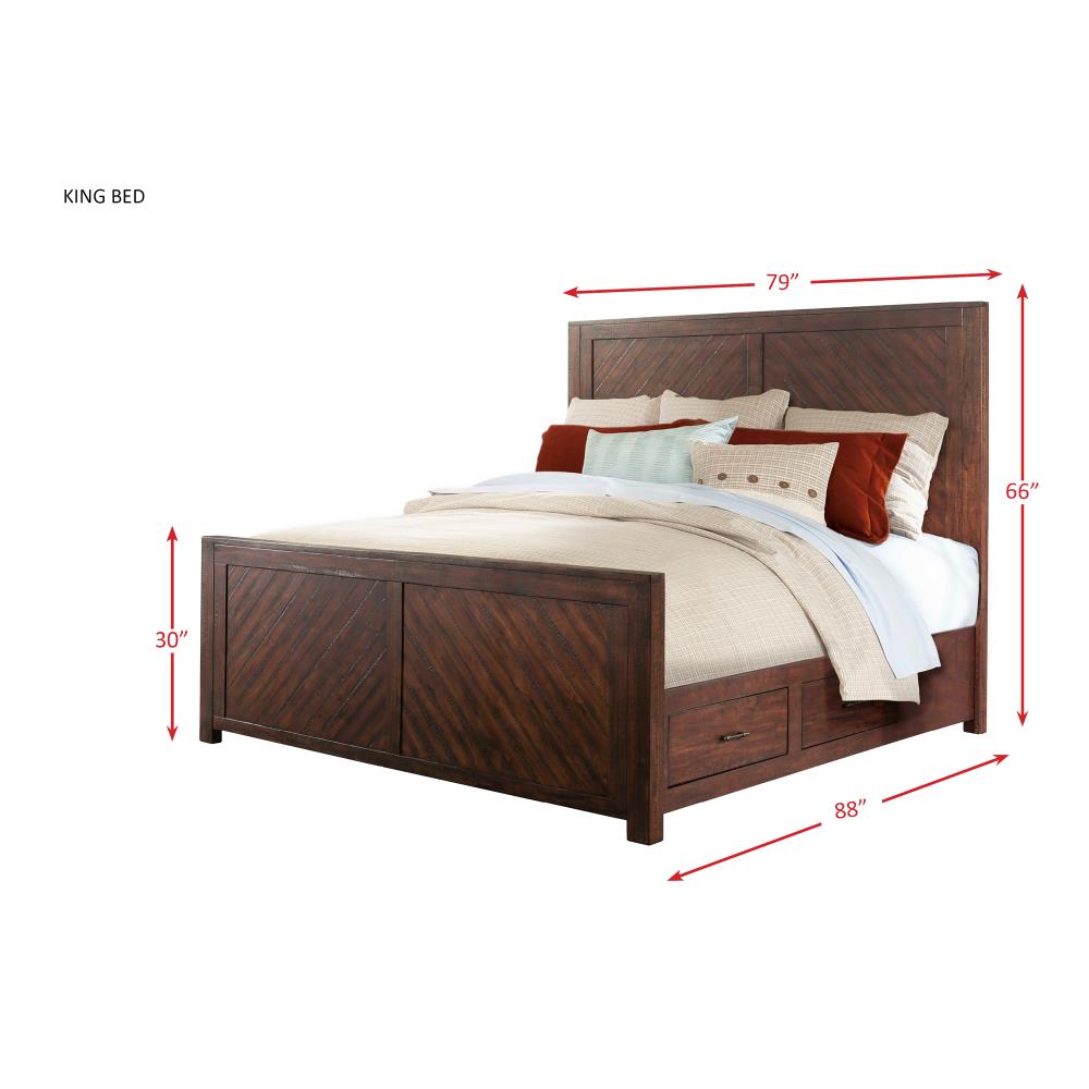Dex Dark Brown King Platform Storage 6-Piece Bedroom Set