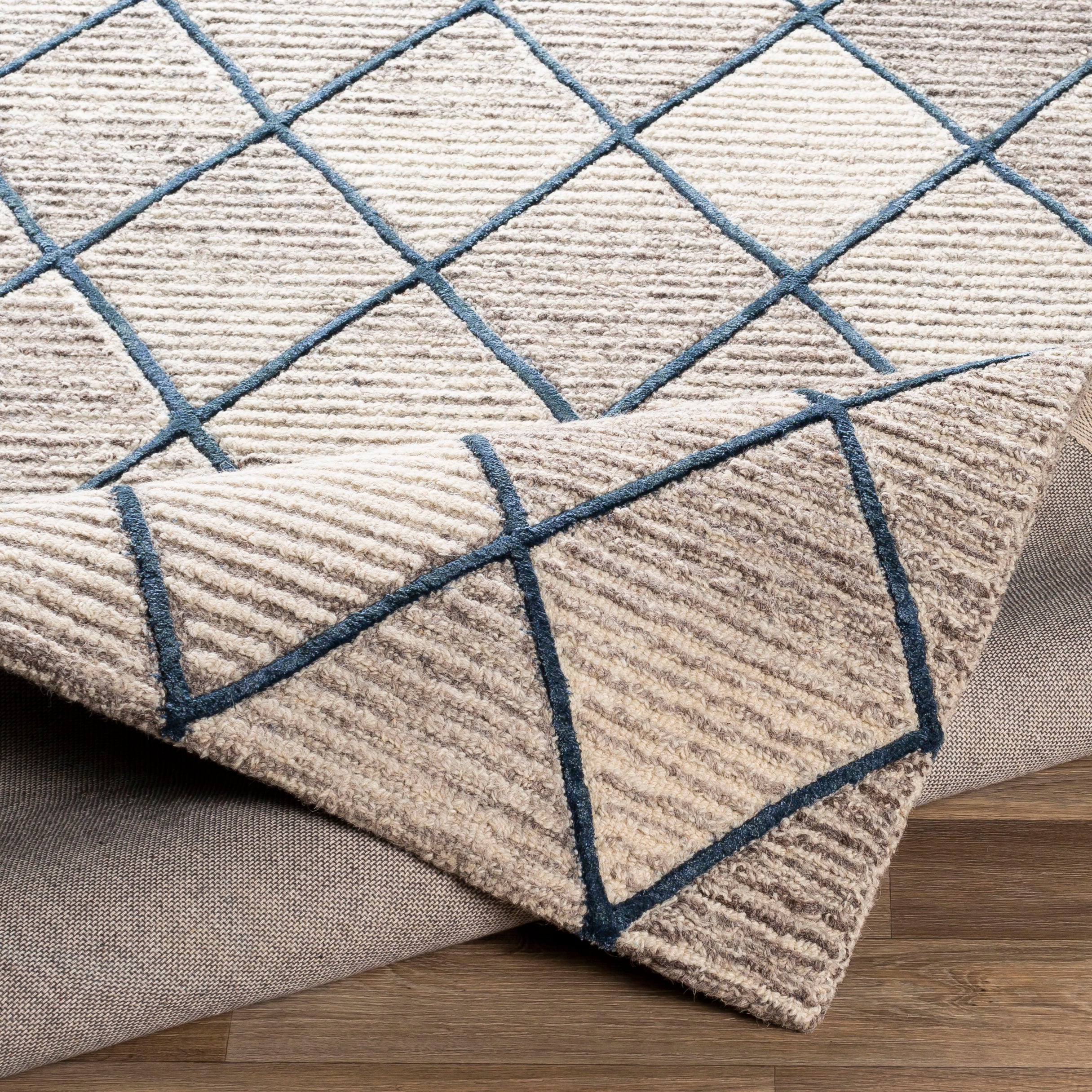 Handmade Blue Wool and Viscose Tufted 8' x 10' Area Rug