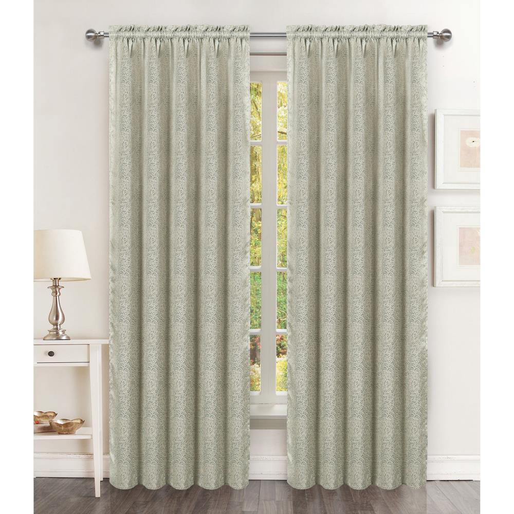 Popular Home 881738 84-Inches SAGE Floral Rod pocket Single curtain panel