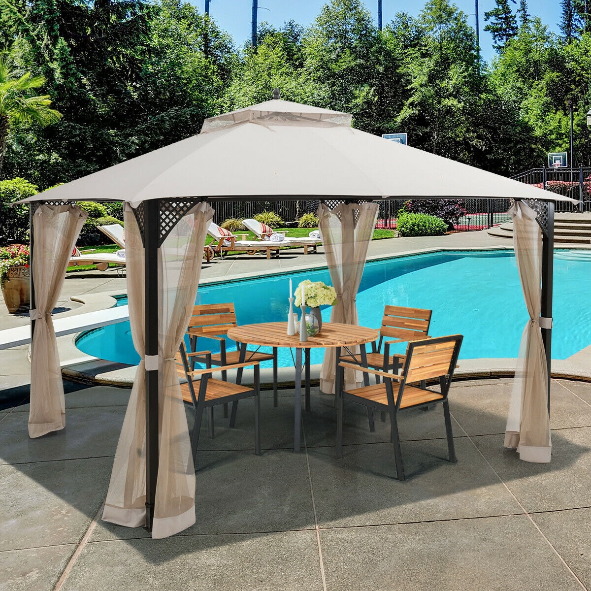Forclover HYFE-70382BE Wood-Resin-Gazebos - View #10