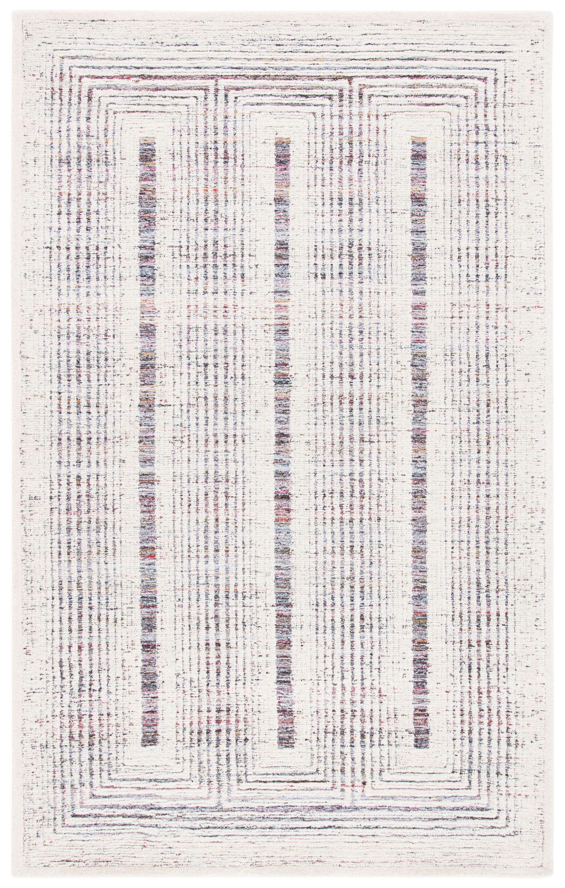 Safavieh MET991Q-4 Metro Ninako 4 x 6 (ft) Tufted Polyester Red/Ivory Rectangular Indoor Abstract Bohemian/Eclectic Area rug