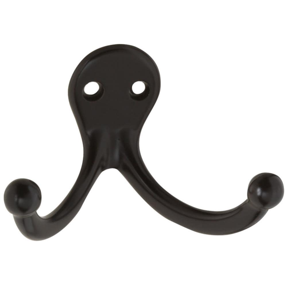 RELIABILT 2-Pack 2-Hook 1-in x 1.25-in H Oil Rubbed Bronze Decorative Wall  Hook (35-lb Capacity) in the Decorative Wall Hooks department at