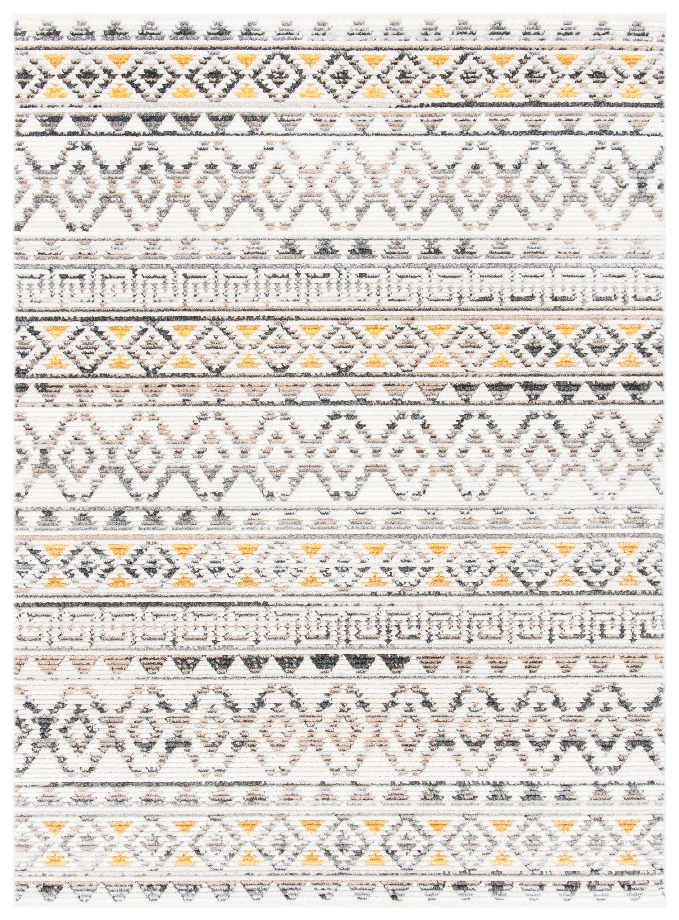 Safavieh SED883B-8 Sedona 8 x 10 (ft) Loomed Polypropylene Ivory/Charcoal Rectangular Indoor Abstract Bohemian/Eclectic Area rug