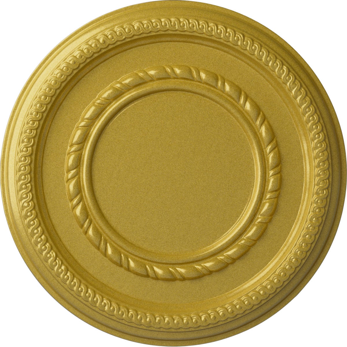 Ekena Millwork CM12FERGS Federal Roped Small 12.5-in W x 12.5-in L Painted Rich Gold Polyurethane Whole Ceiling Medallion
