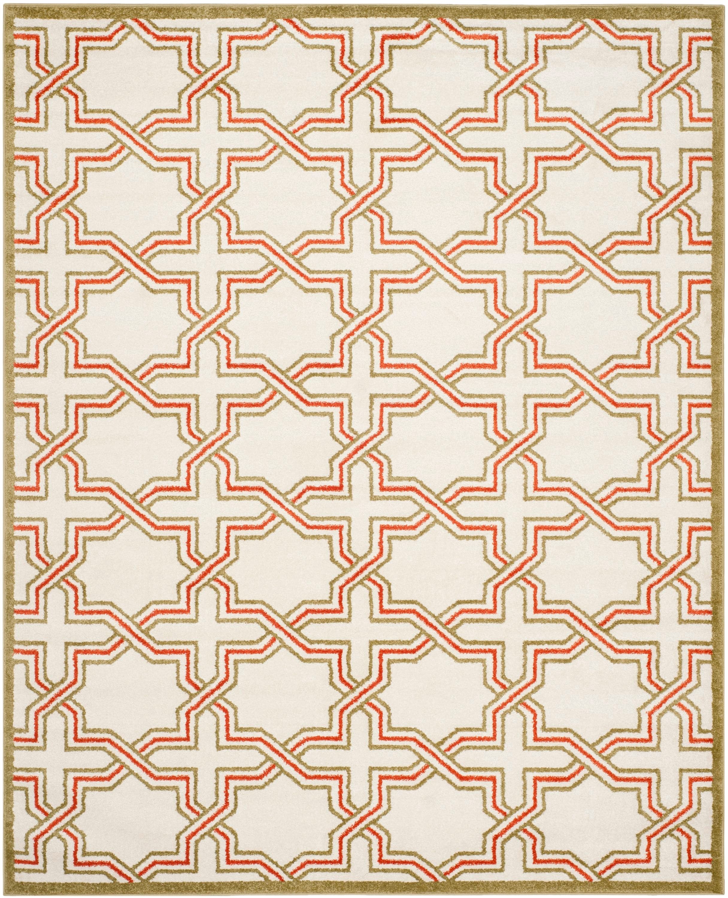 Safavieh AMT413A-8 Amherst Marco 8 x 10 (ft) Loomed Synthetic Ivory/Light Green Rectangular Indoor Geometric Farmhouse/Cottage Area rug