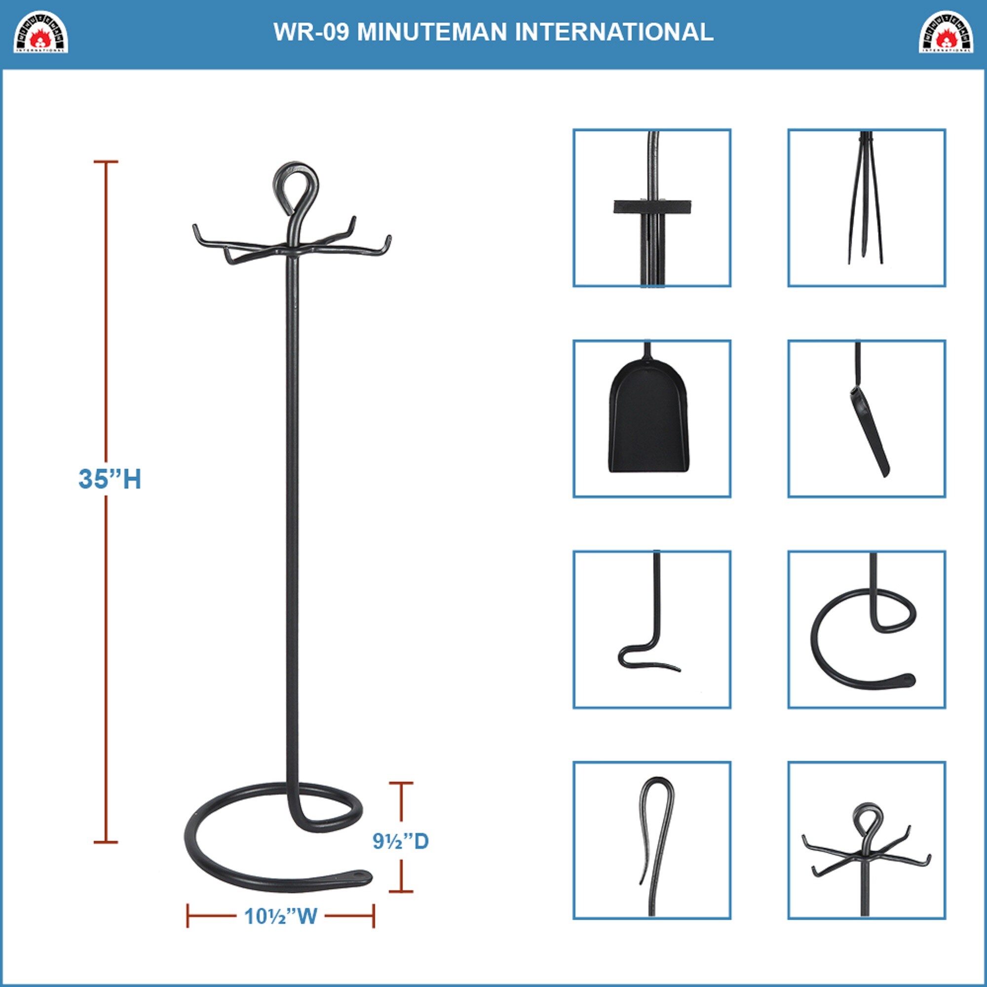 Minuteman International 5-Piece Iron Fireplace Tool Set in the ...