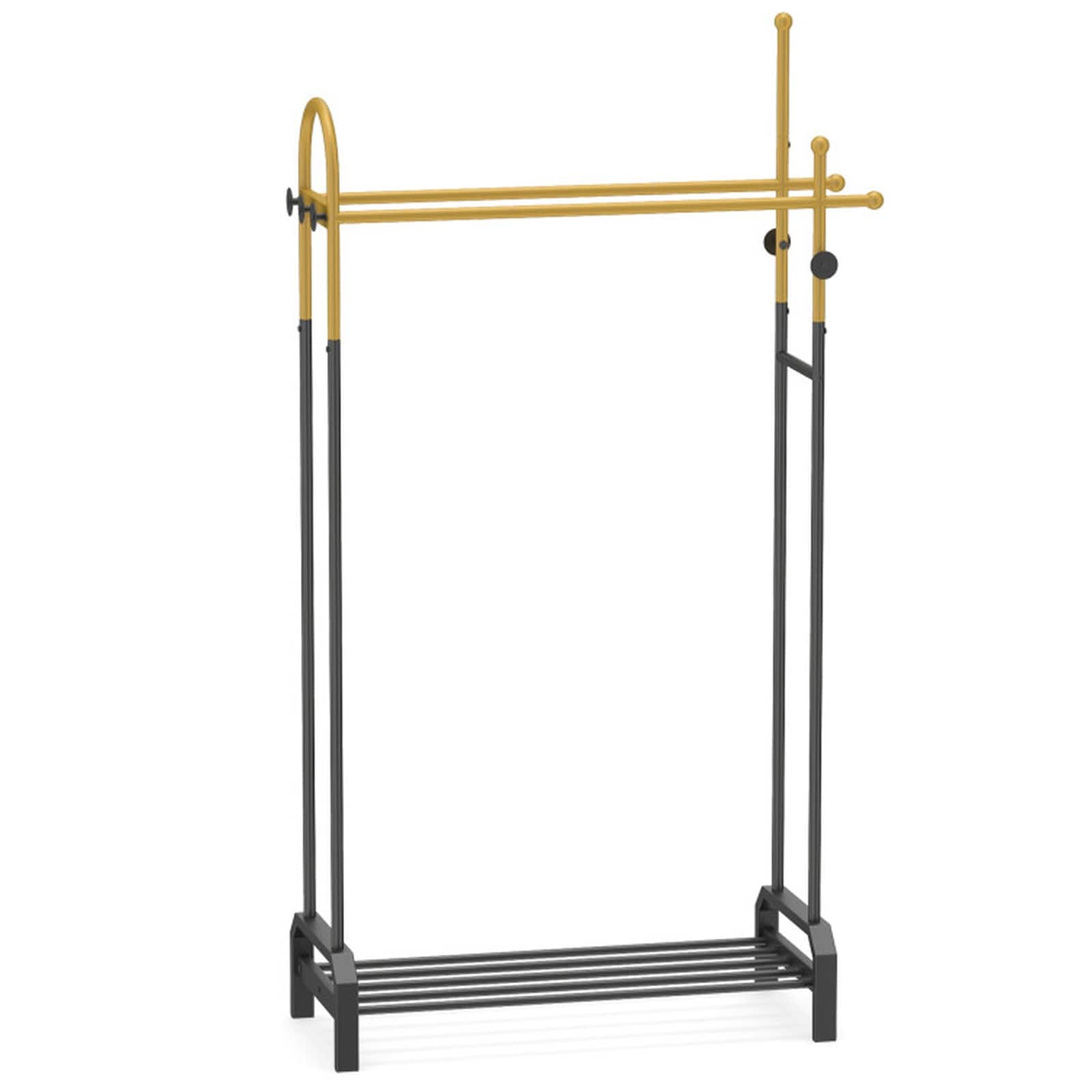 SUGIFT Double Rods Garment Rack for Hanging Clothes-Gold