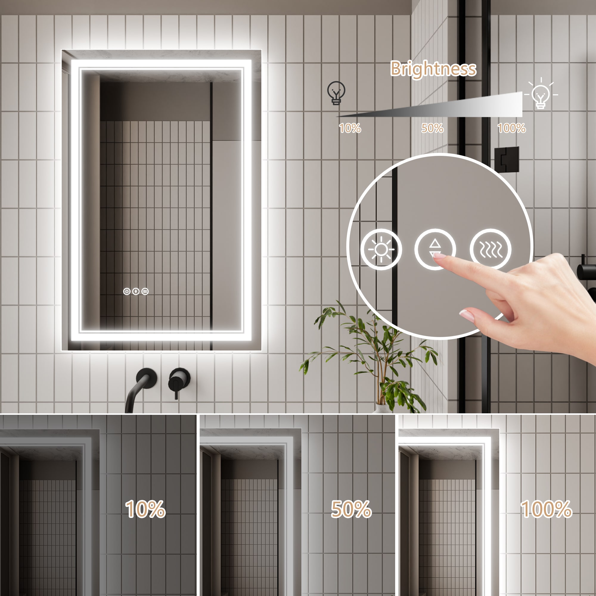 WELLFOR EX-TF2436 Framed-Bath-Mirrors - View #12