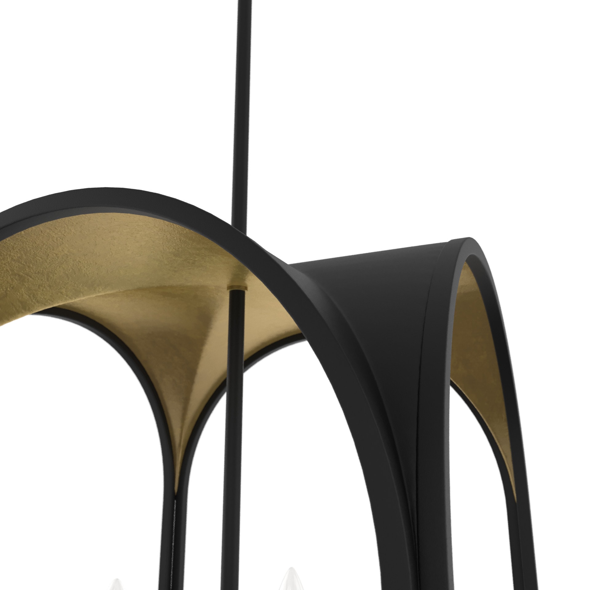 Dukestown Mini 4-Light Lantern Pendant in Black and Gold Leaf
