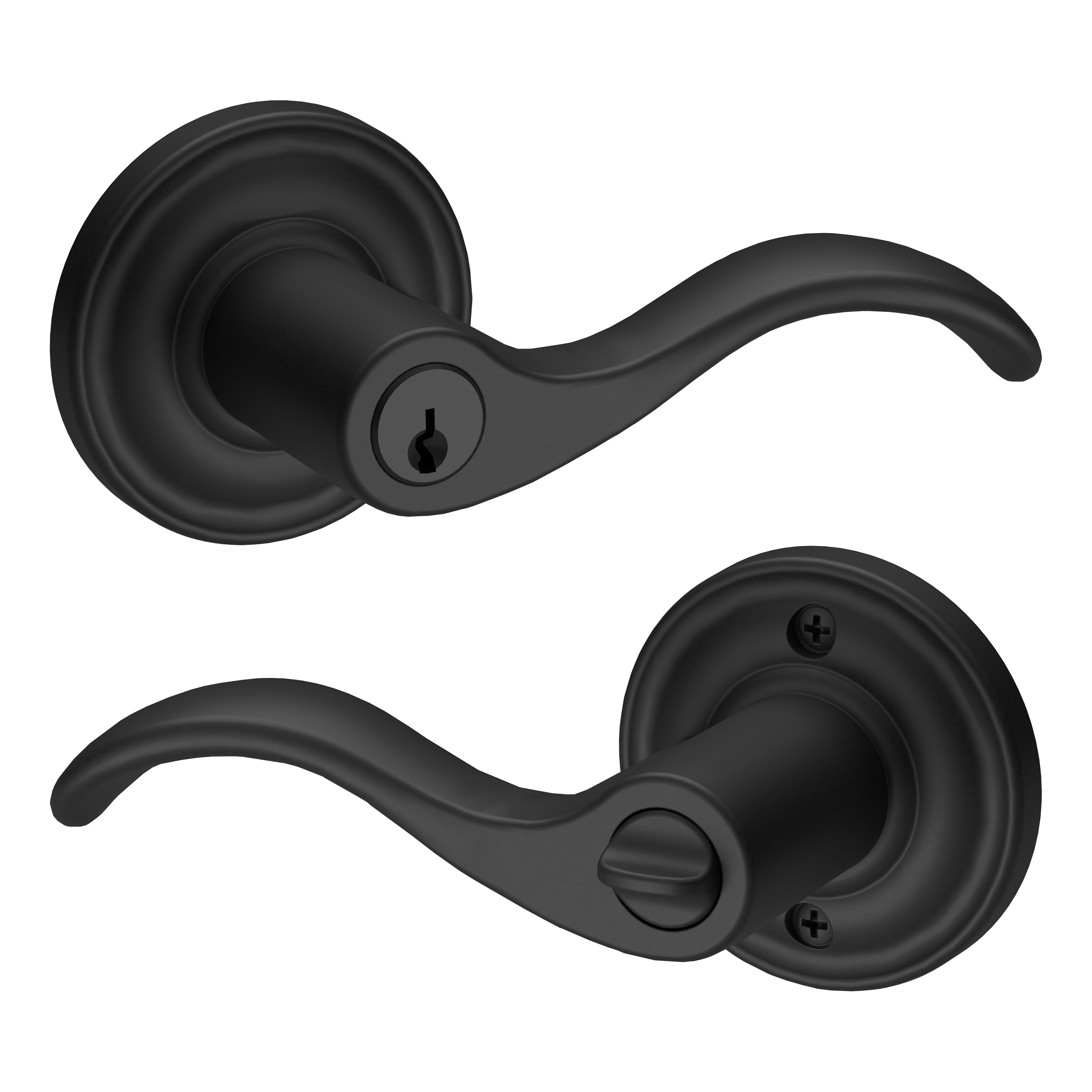 Baldwin ENCURRTRR190 Reserve Reserve Satin Black Interior/Exterior Keyed Entry Door Handle