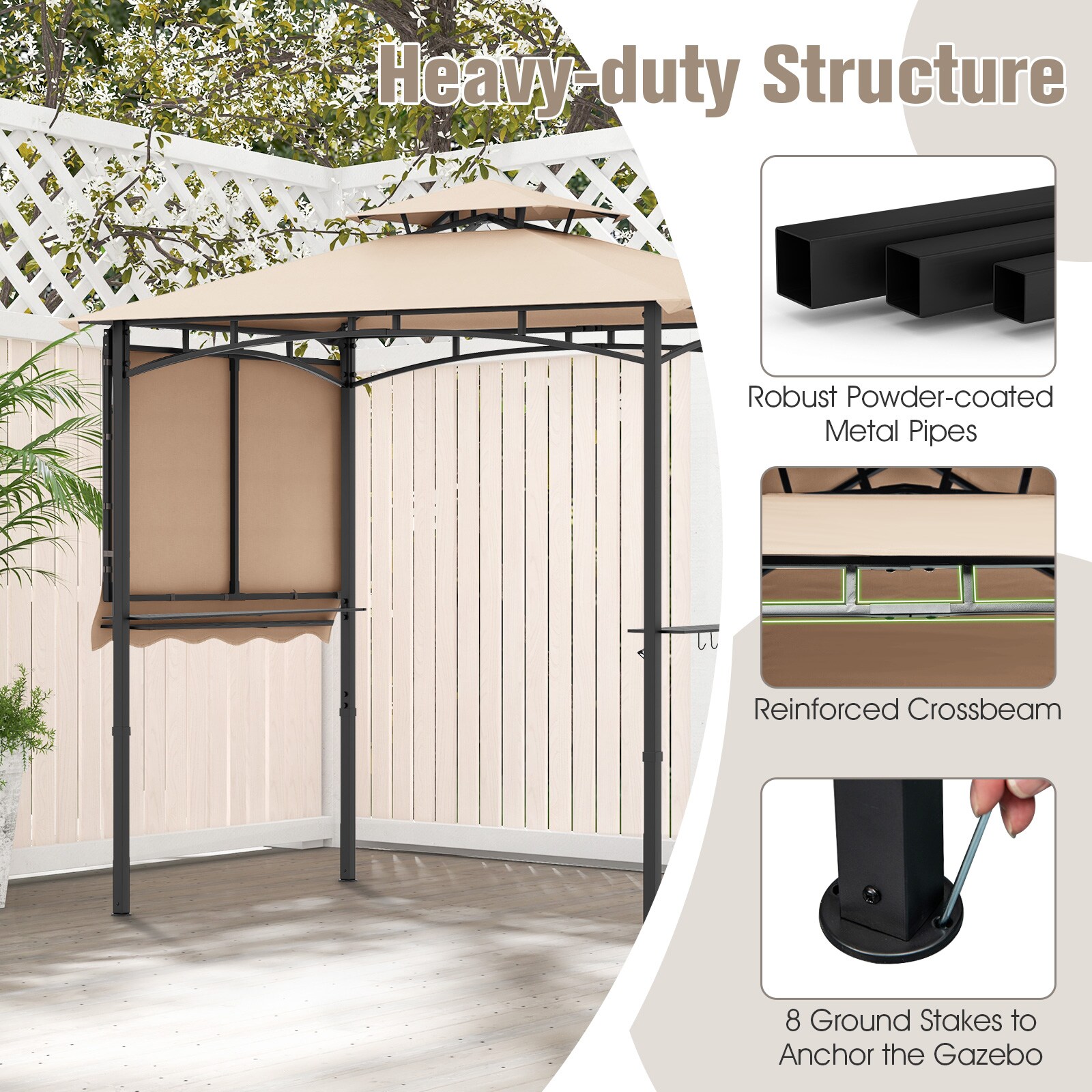 Slickblue D-CO-EB36811PN Wood-Resin-Gazebos - View #7