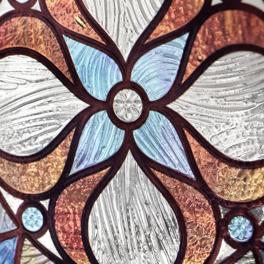 Artscape Venice Amber 12 In X 12 In Venice Amber Stained Glass Applique Window Film At