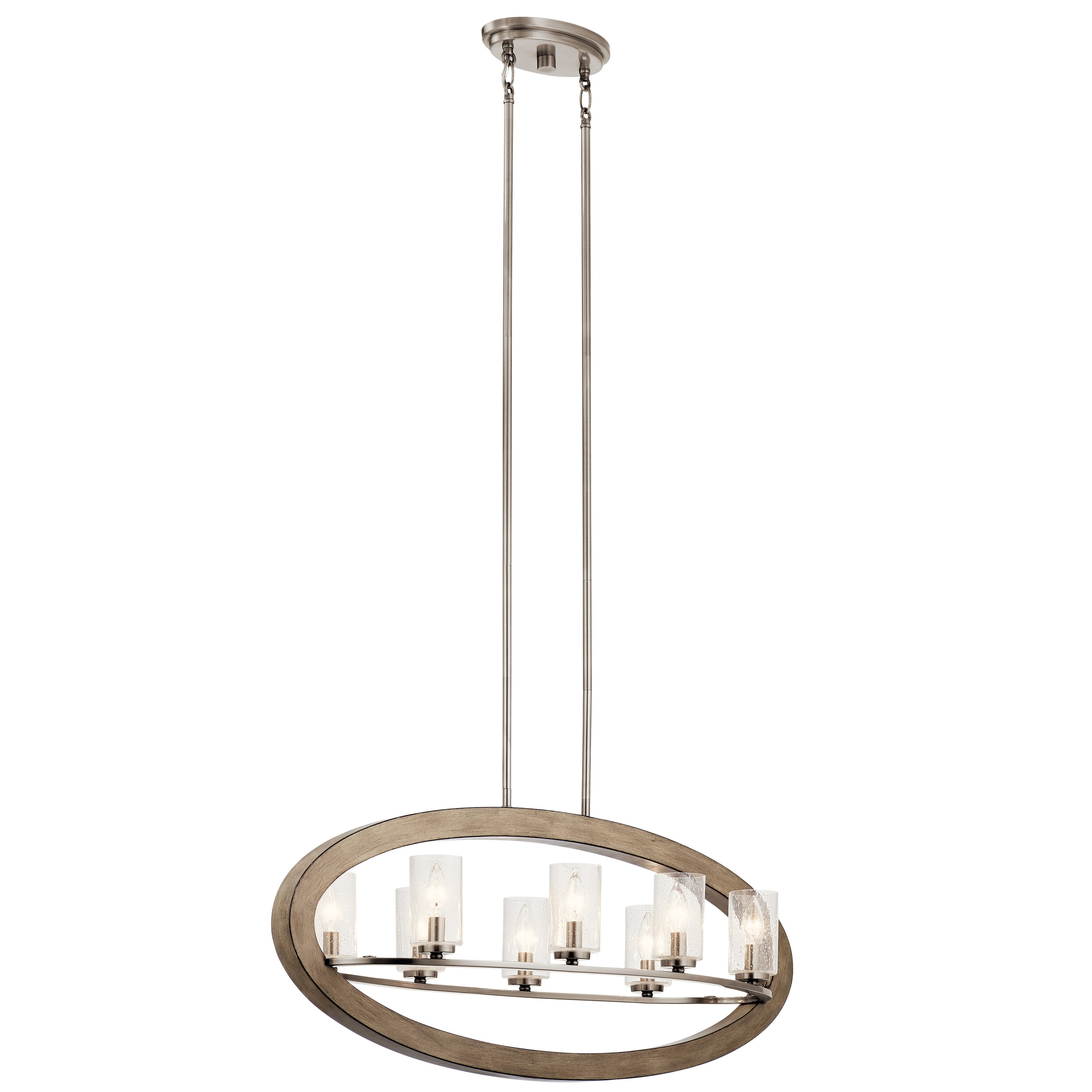 Kichler 43191DAG Grand Bank 8 -Light Antique Gray Farmhouse For Use in Bedrooms, Dining Rooms, Foyers, Kitchens, Living Rooms Chandelier
