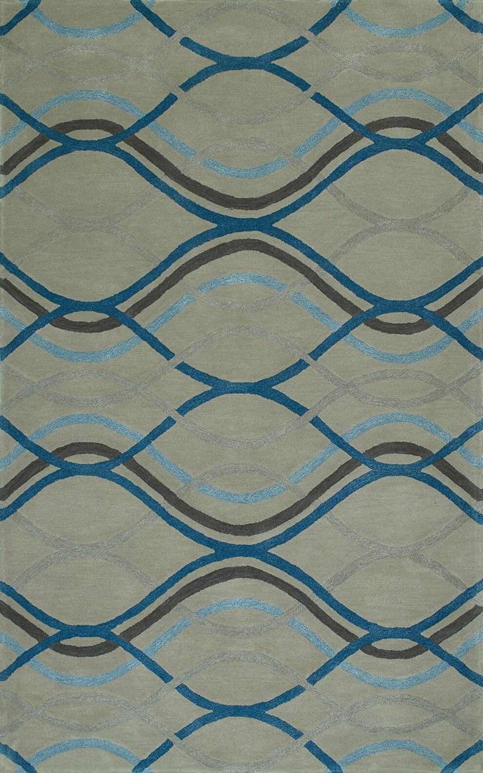 Addison Rugs OSZE17GR4X6 Zenith 4 x 6 (ft) Tufted Wool Gray Rectangular Indoor Geometric Mid-Century Modern Area rug