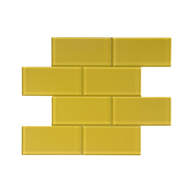 Ws Tiles Sample Royal Yellow 3 In X 6 Glossy Glass Brick Wall Tile The Samples Department At Com - Yellow Brick Wall Tiles