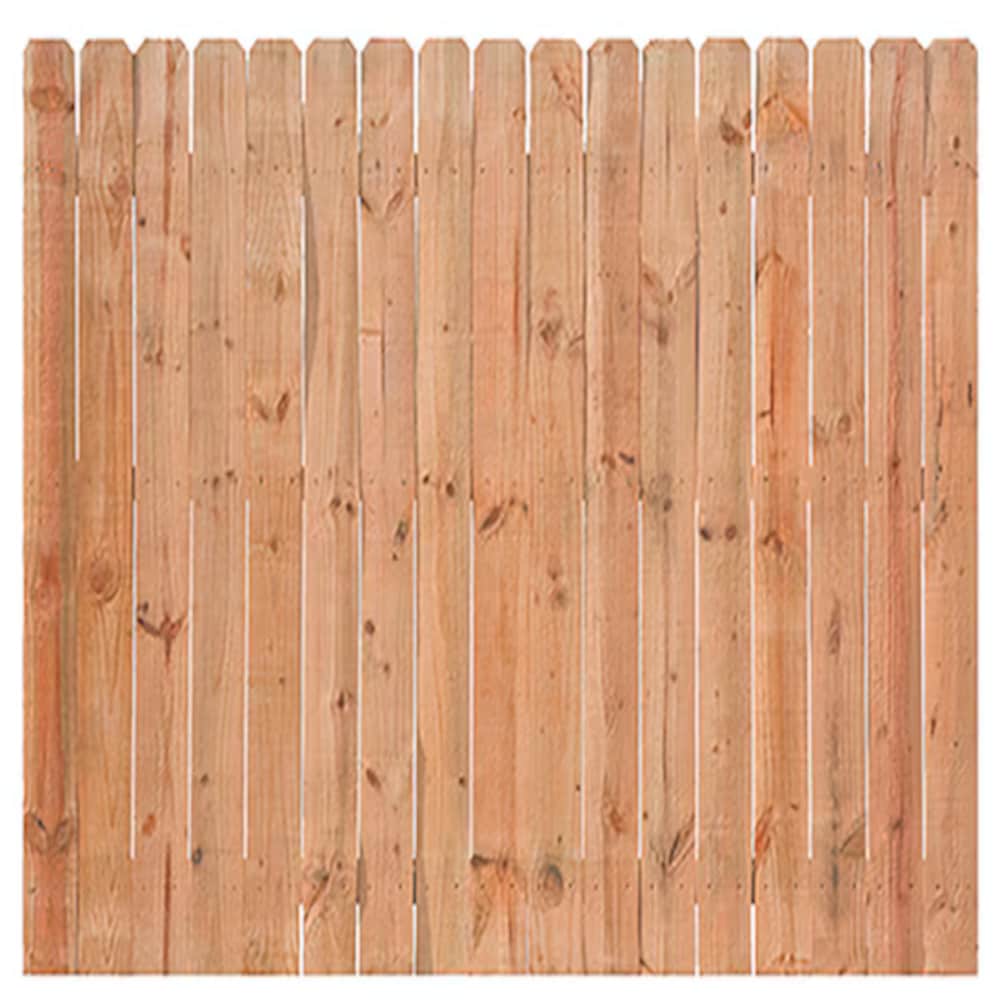 Severe Weather 6-ft x 8-ft Pressure Treated Southern Yellow Pine Dog Ear Stockade Fence Panel