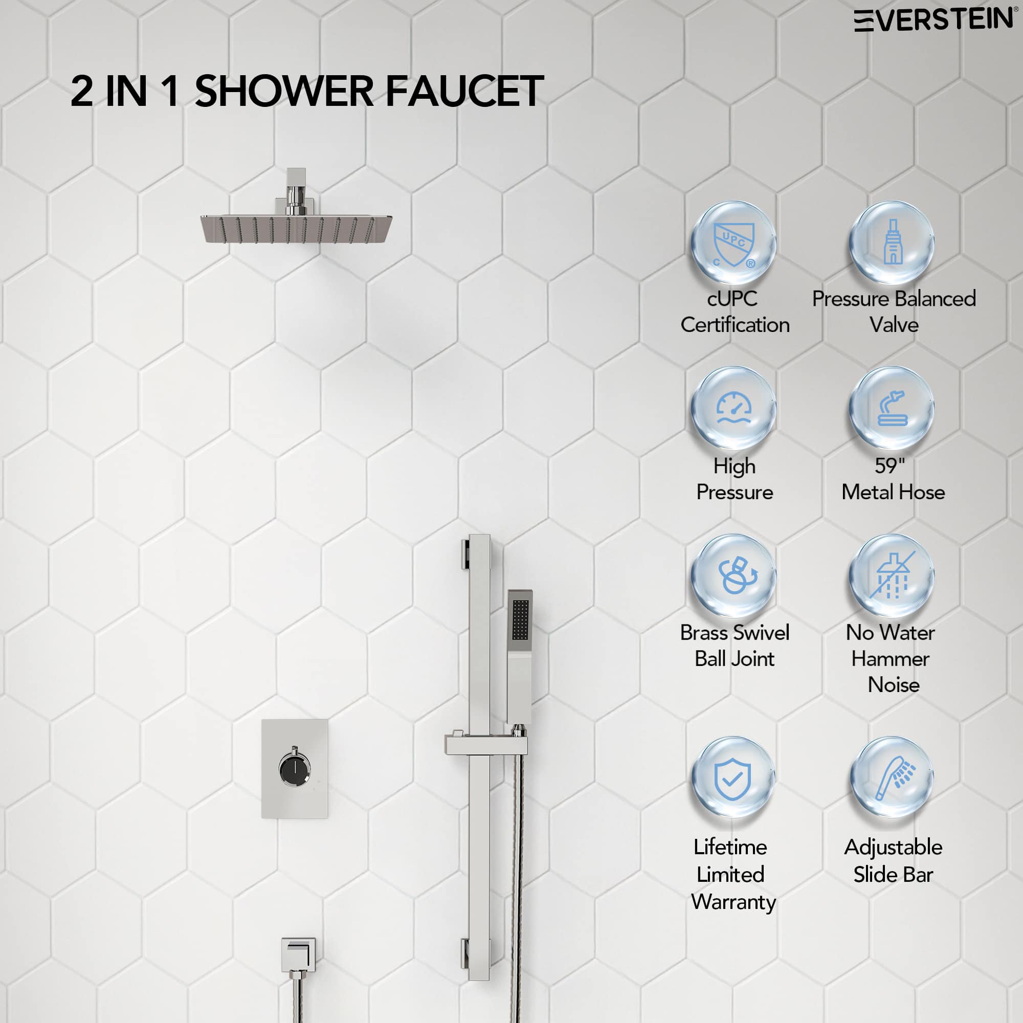 EVERSTEIN SFS-1036-CH10 Tub-Shower-Faucets - View #4