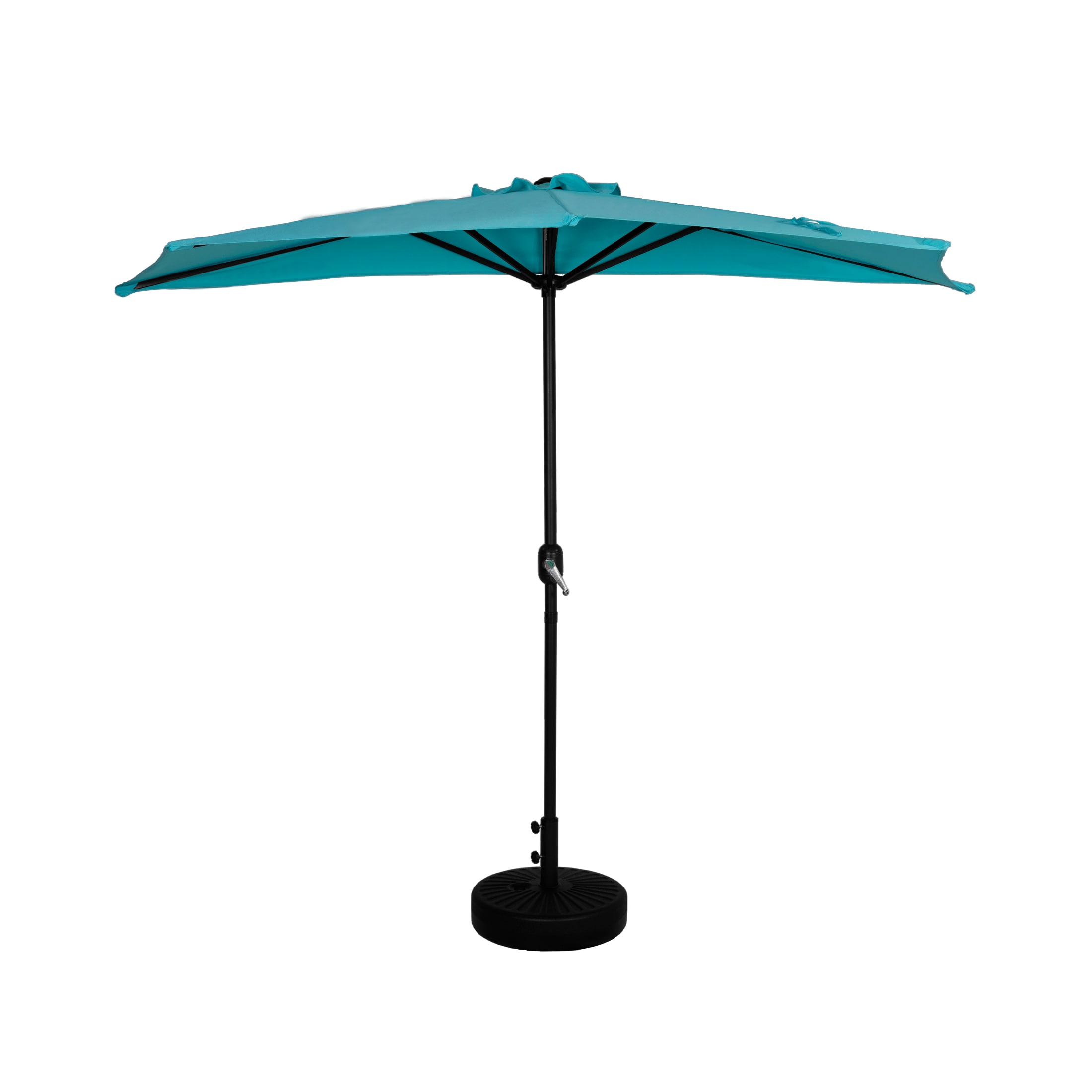 Westin Furniture OS3003-TQ-981RDBK 9-Feet Steel Green No-tilt Half-round Patio Umbrella with Base