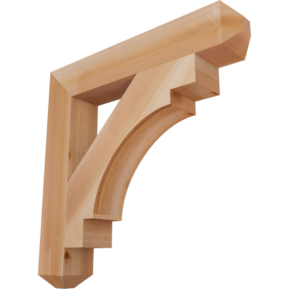 Ekena Millwork BKT04X24X24MRC04SWR Merced craftsman smooth 3-1/2-in x 24-in x 24-in Western red cedar Brown Wood Standard bracket