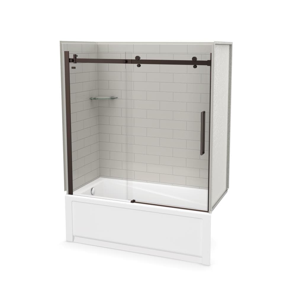 MAAX 106917-301-500-102 Utile 32-in W x 60-in L x 81-in H Metro Soft Grey 5 -Piece Bathtub Shower Combination Kit (Left Drain) with Tub/Wall/Door Included