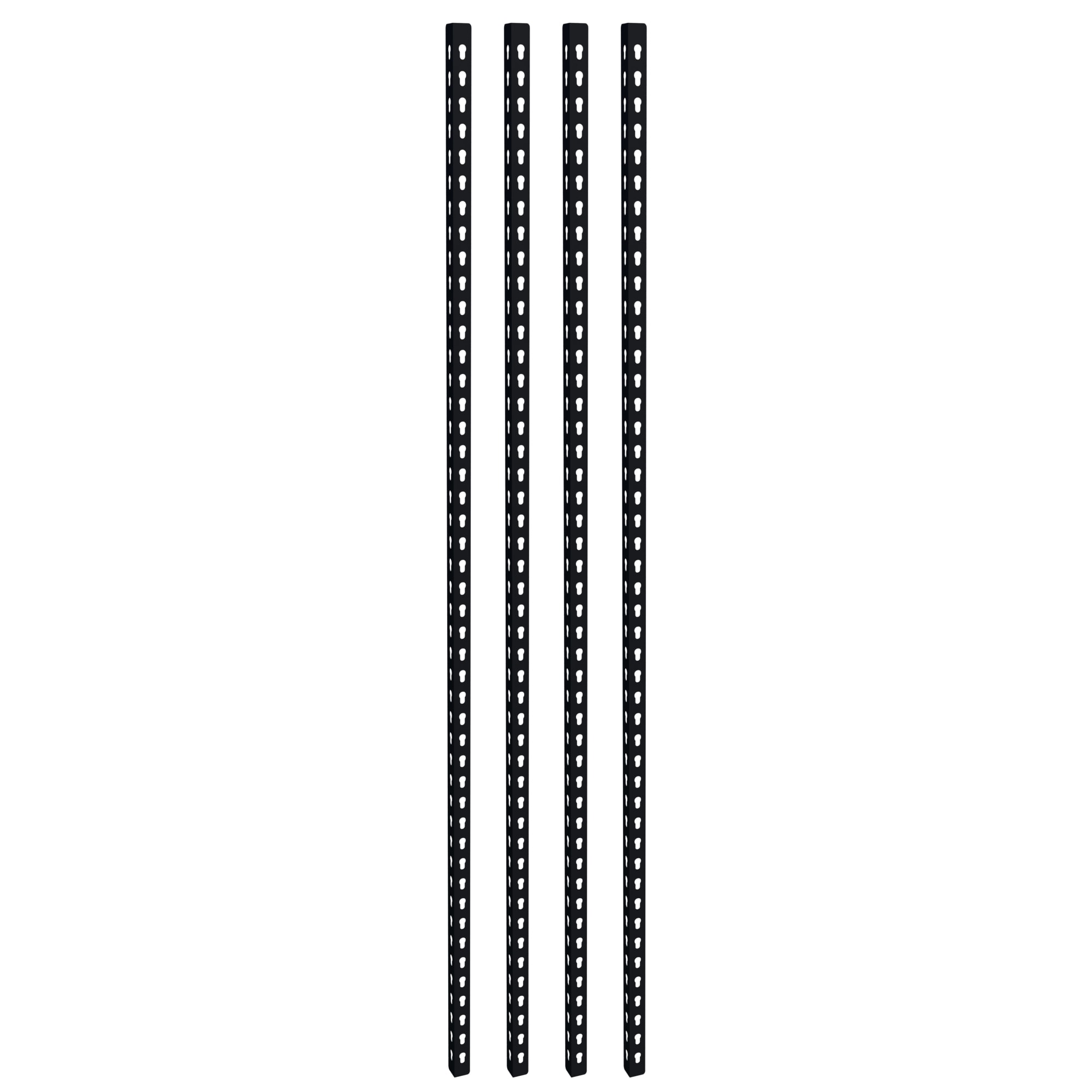 Steel Heavy Duty Vertical Post (1.5-in W x 5-in D x 72-in H) (4-Pack), Black, (1000-lb Capacity Per Shelf) | - Project Source 310-PSP72-4