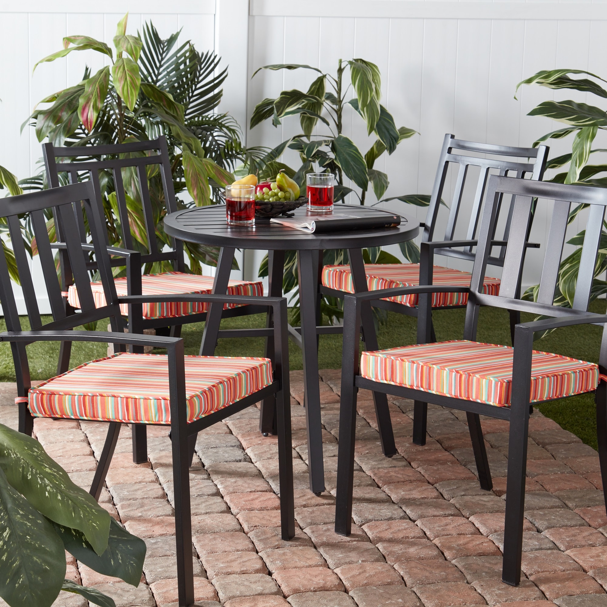 Greendale Home Fashions OP2100S4-WATERMELON Patio-Furniture-Cushions - View #2