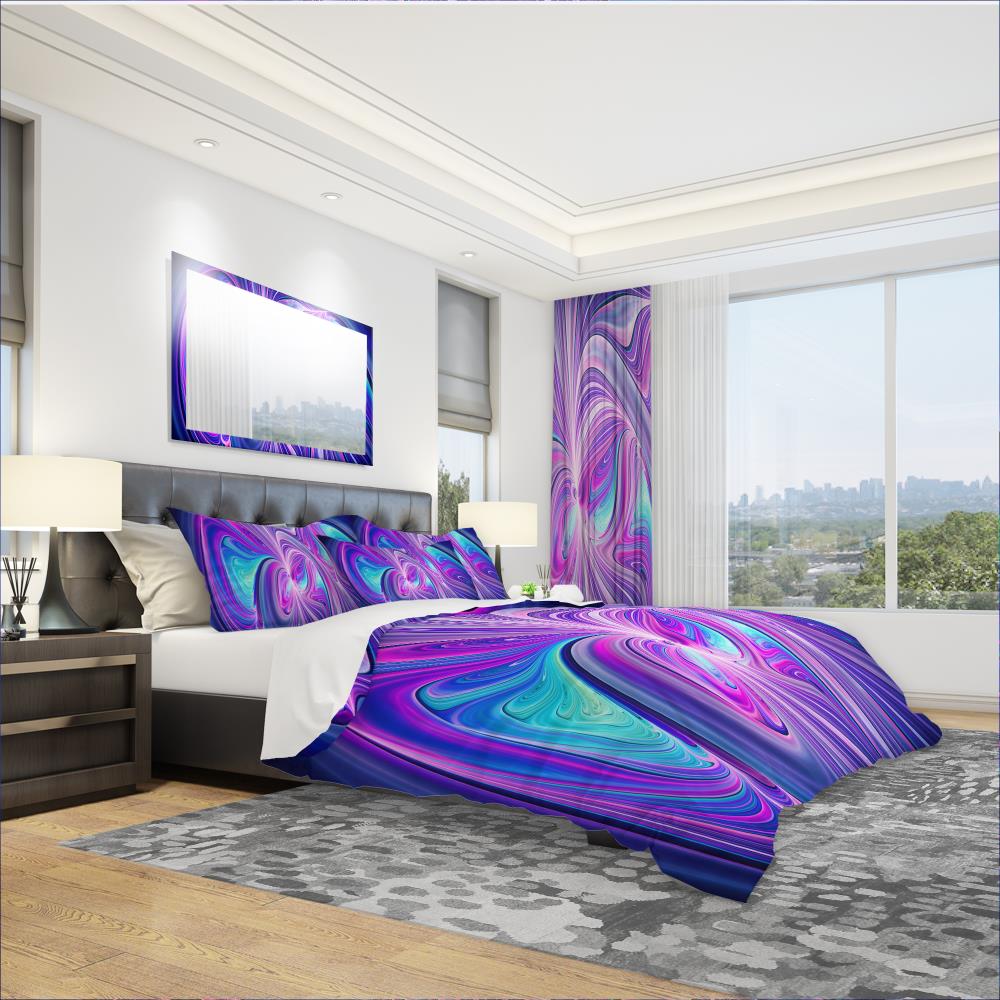 Designart BED3070-T 3 -Piece Blue Twin Duvet cover Set