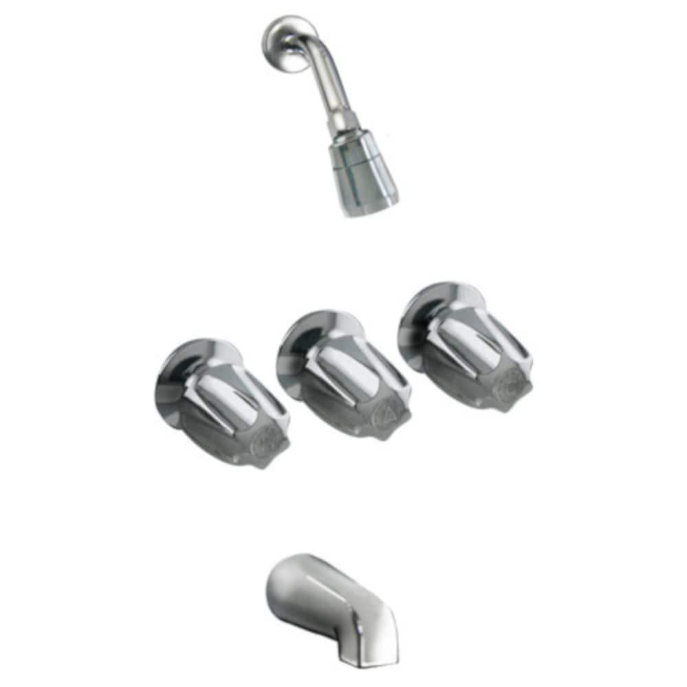 Dominion Faucets 705270 Chrome 3-handle Single function 2.0-in Rectangle Shower Faucet with Valve