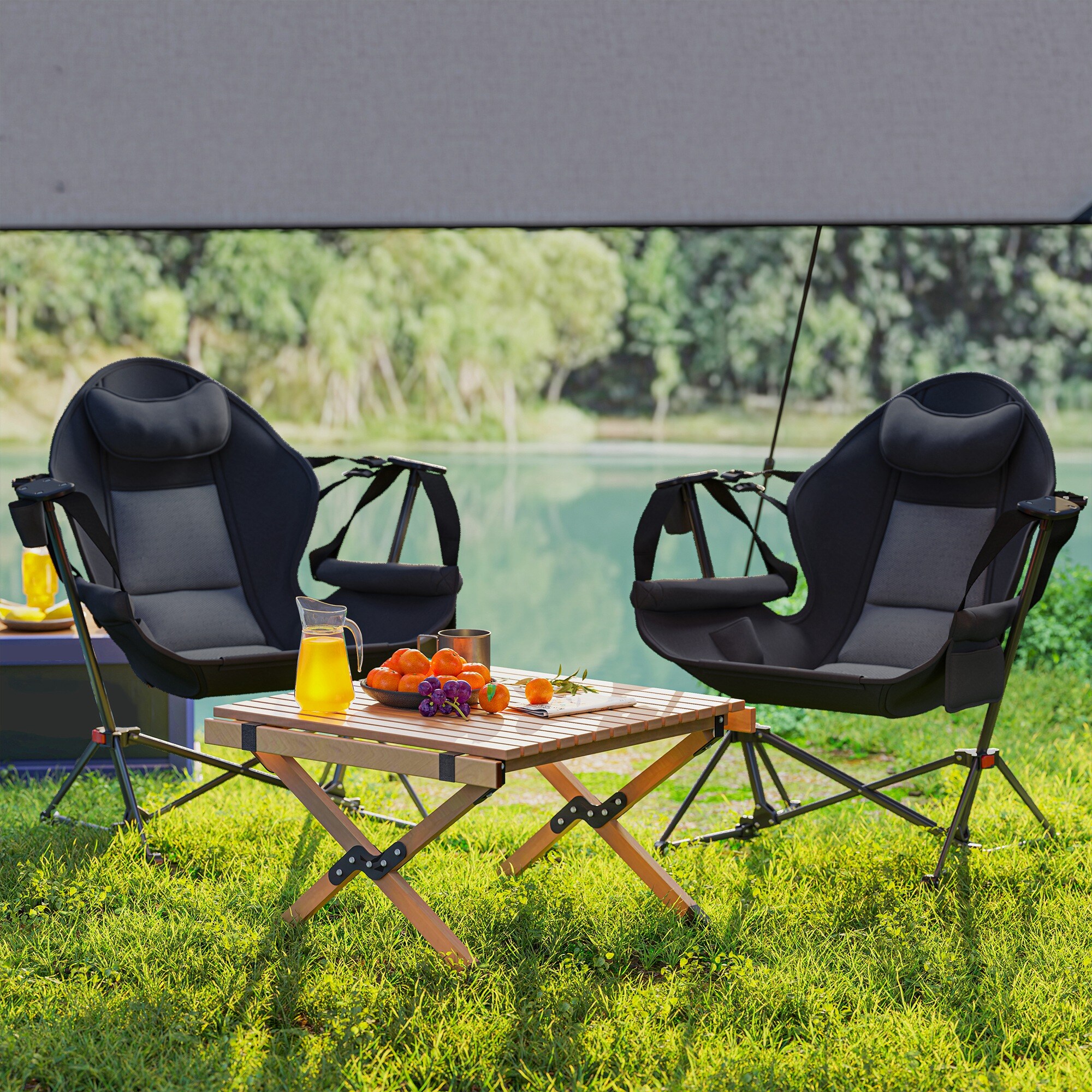 Outsunny A20-454V00BK Beach-Camping-Chairs - View #9