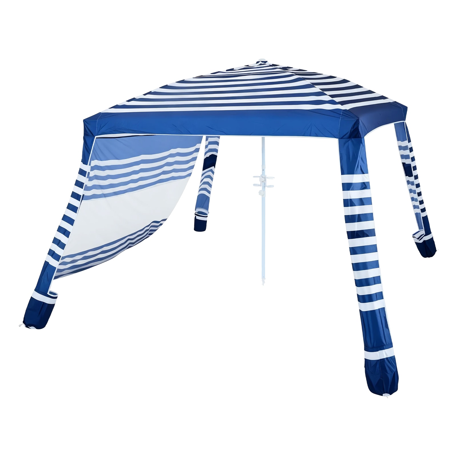 Mecale 8 x 8 ft Beach Cabana Canopy with Side Wall UPF 50+ Sun Protection for Beach Patio and Backyard