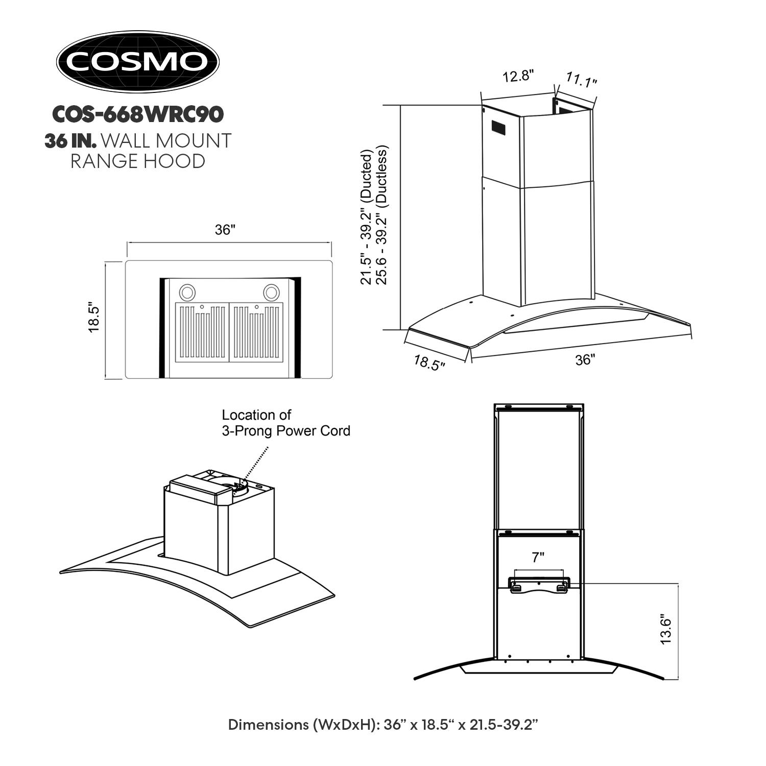 Cosmo COS-668WRC90 Wall-Mounted-Range-Hoods - View #11