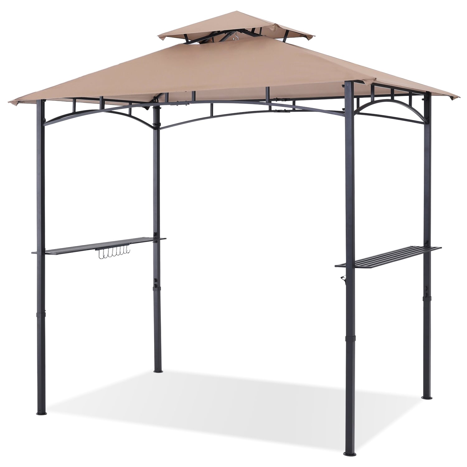 ABCCANOPY AHSKP01-DG 8-ft x 5-ft Dark Gray Rectangle Semi-permanent Grill Gazebo with Soft top Roof