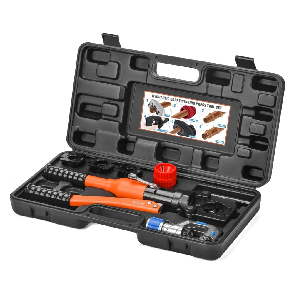 IWISS IWS-1632HY Hydraulic Copper Tubing Press Tool Kit 1/2,3/4,1-in Press tool