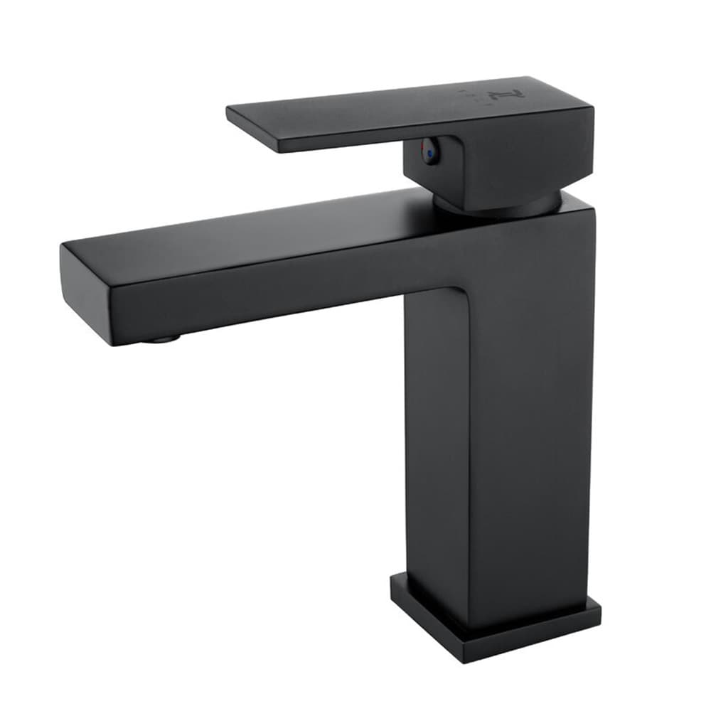 YZZY US-HM-WG3601BL Black Single hole 1-handle WaterSense Low-arc Residential Handle Bathroom Sink Faucet with Drain
