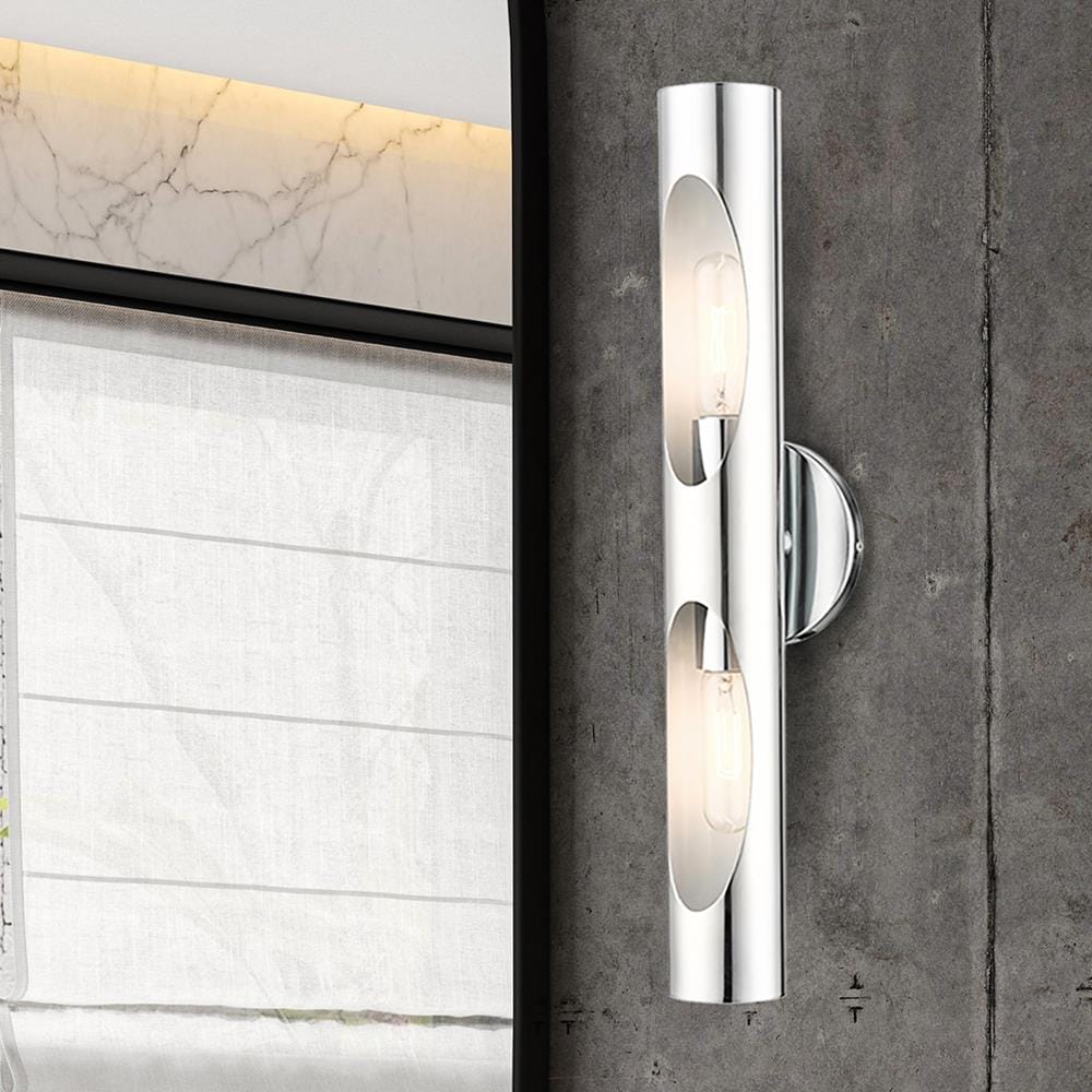 Novato Polished Chrome Dimmable 2-Light ADA Wall Sconce