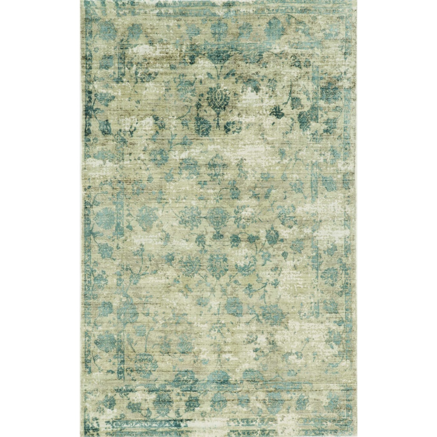 HomeRoots 350414 Bernadette 7 X 9 (ft) Rag Blue Indoor Distressed/Overdyed Area Rug