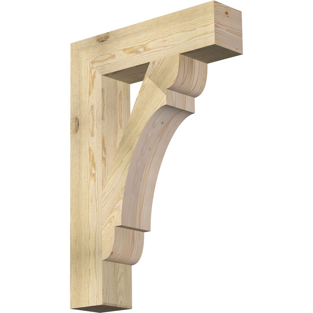 Ekena Millwork BKT06X26X38OLY05RDF Olympic block rough sawn 6-in x 26-in x 38-in Douglas fir Brown Wood Standard bracket