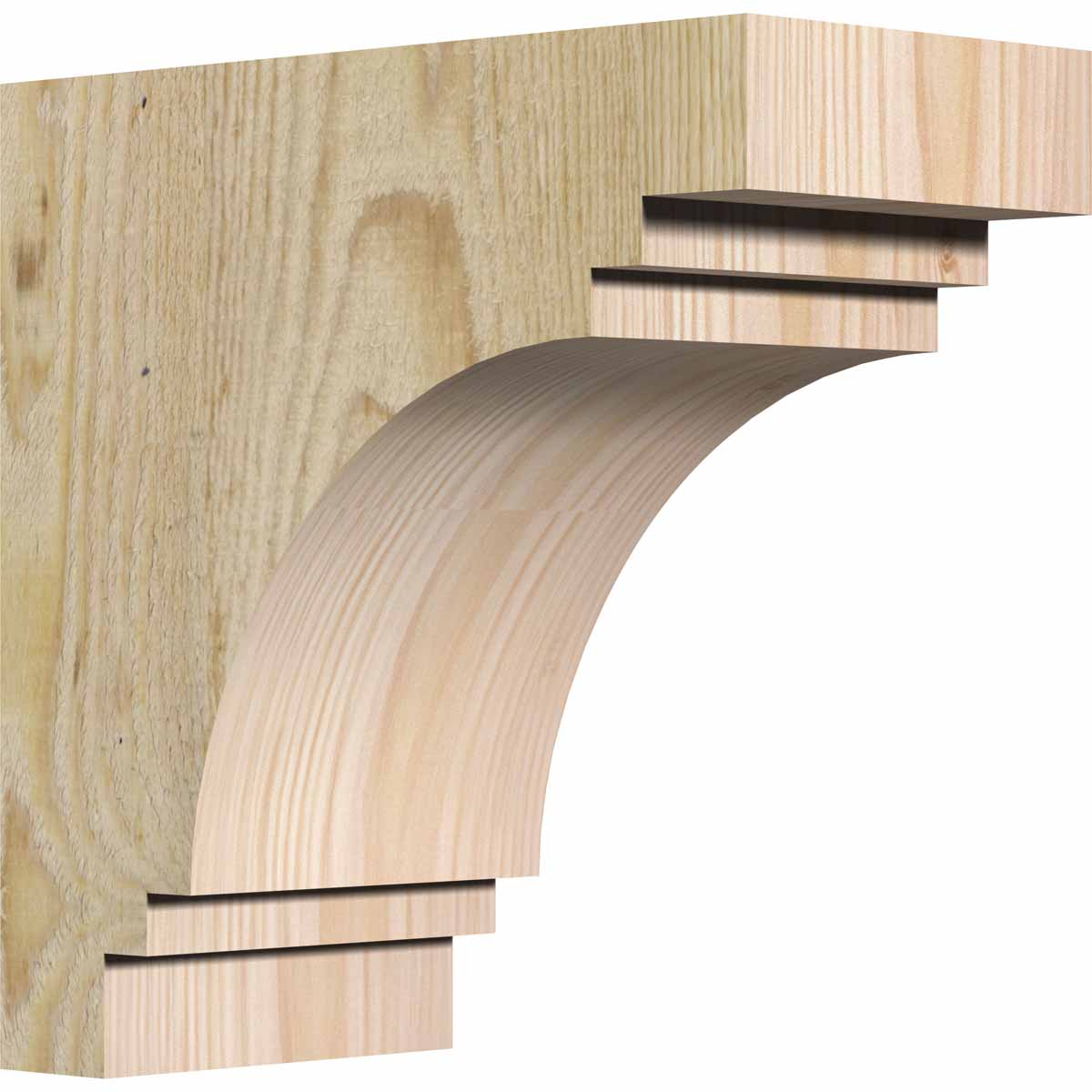 Ekena Millwork COR04X08X08PEC00RDF 4-in x 8-in x 8-in Pescadero Unfinished Douglas fir Wood Paintable/Stainable Corbel