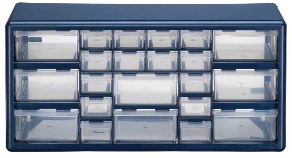 Stack-On 22-Drawers Blue Plastic Storage Drawer at