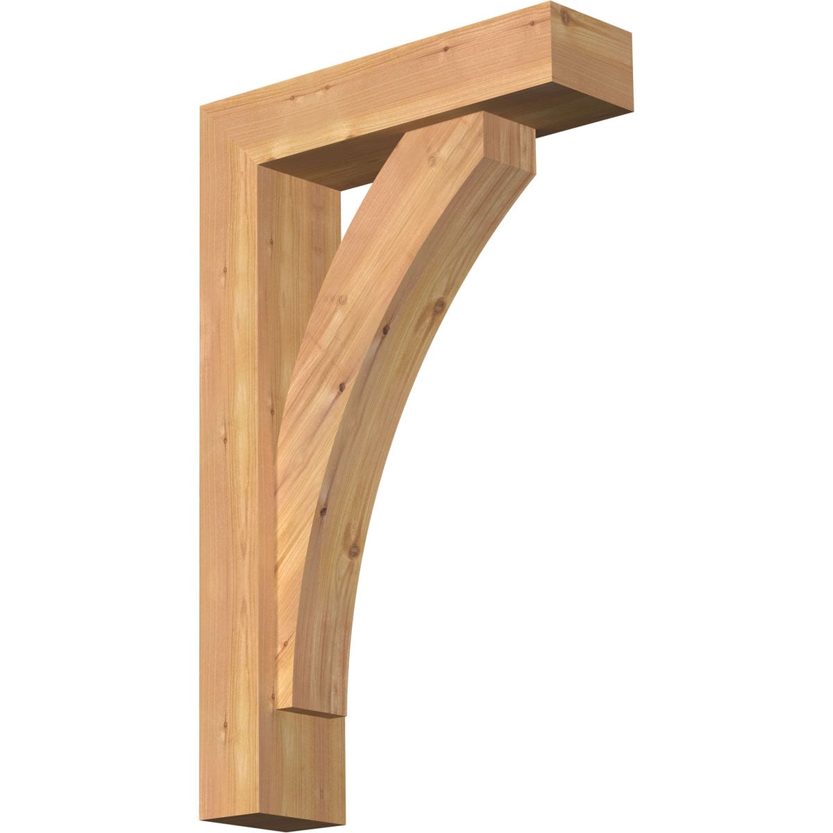Ekena Millwork 1463940 Thorton Block Smooth Bracket with Offset Brace 5-1/2-in x 20-in x 32-in Western red cedar Brown Wood Standard bracket