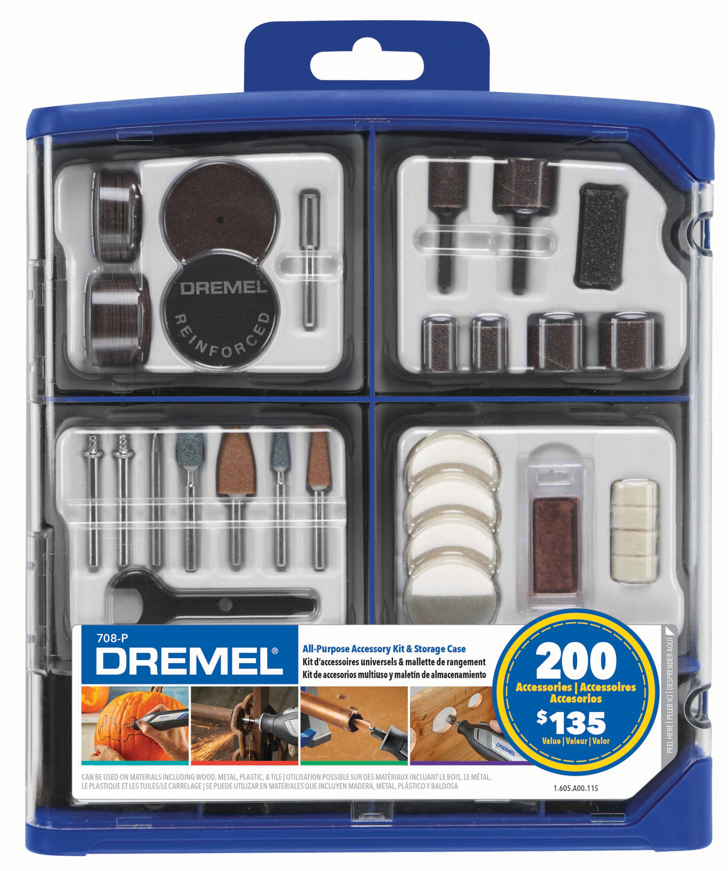 sammensnøret Supermarked blok Dremel 200-Piece Aluminum Oxide Set Multipurpose Accessory Kit in the Rotary  Tool Bits & Wheels department at Lowes.com