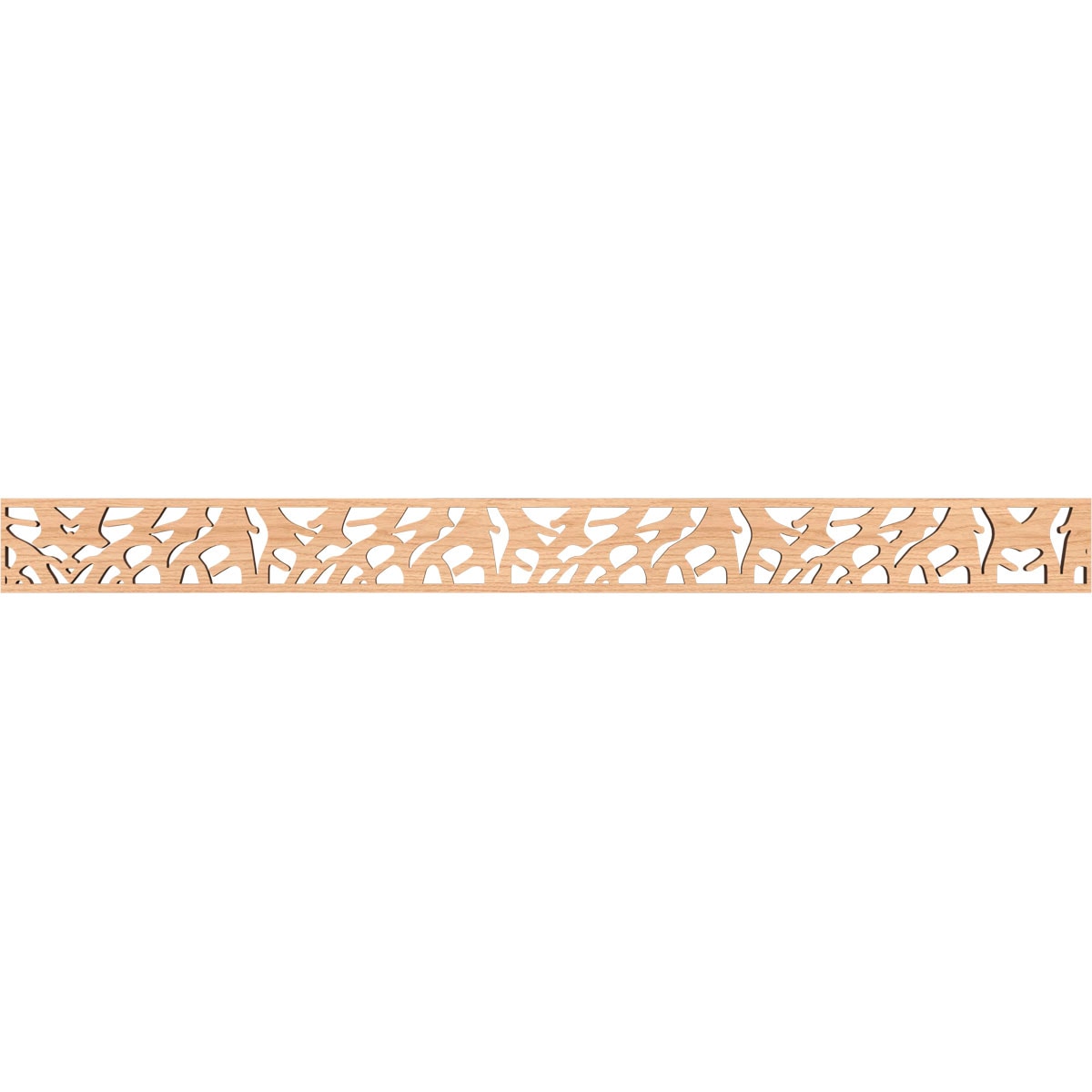 Ekena Millwork MLDB04X46MATHI Manton Fretwork Flat Trim 4-in x 3.87-ft Hickory Brown Unfinished 2156507 Pierced Wall Panel Moulding