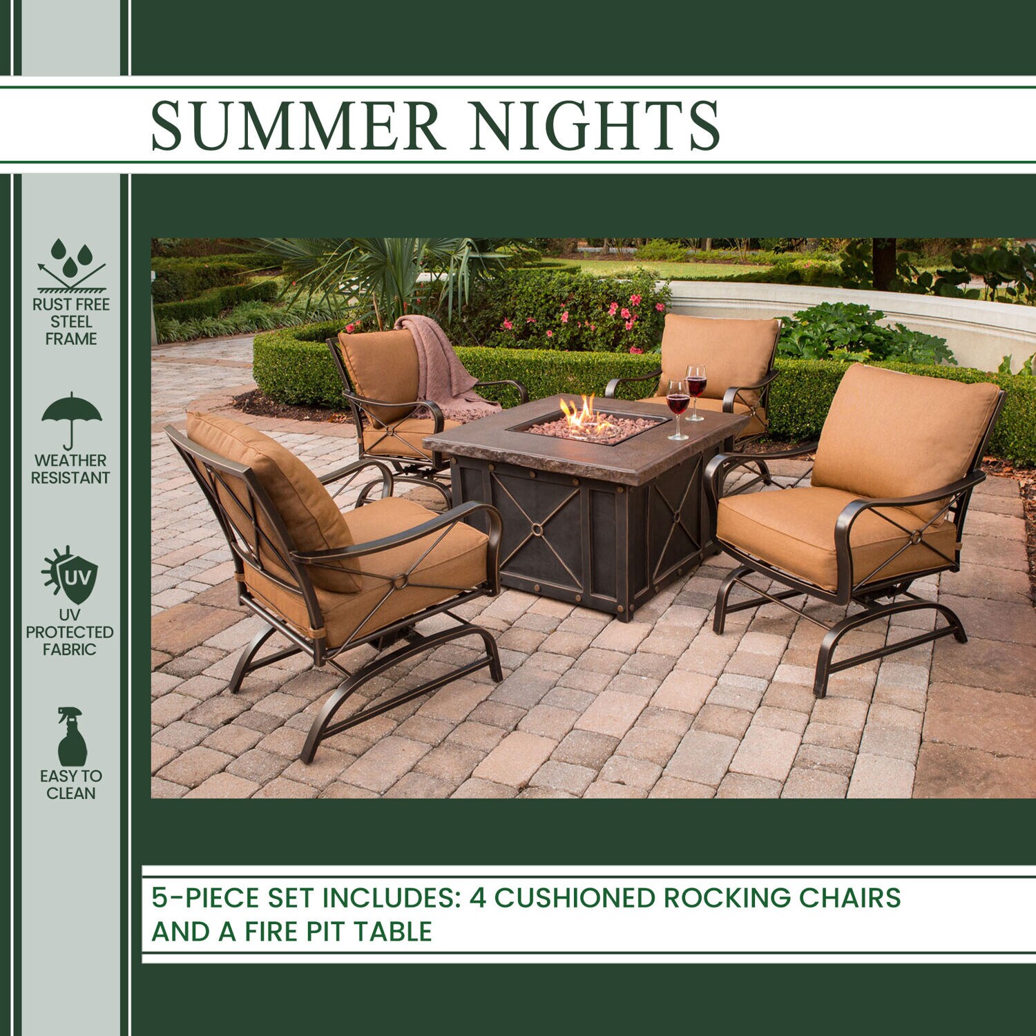 Hanover SUMMRNGHT5PC Patio-Conversation-Sets - View #2