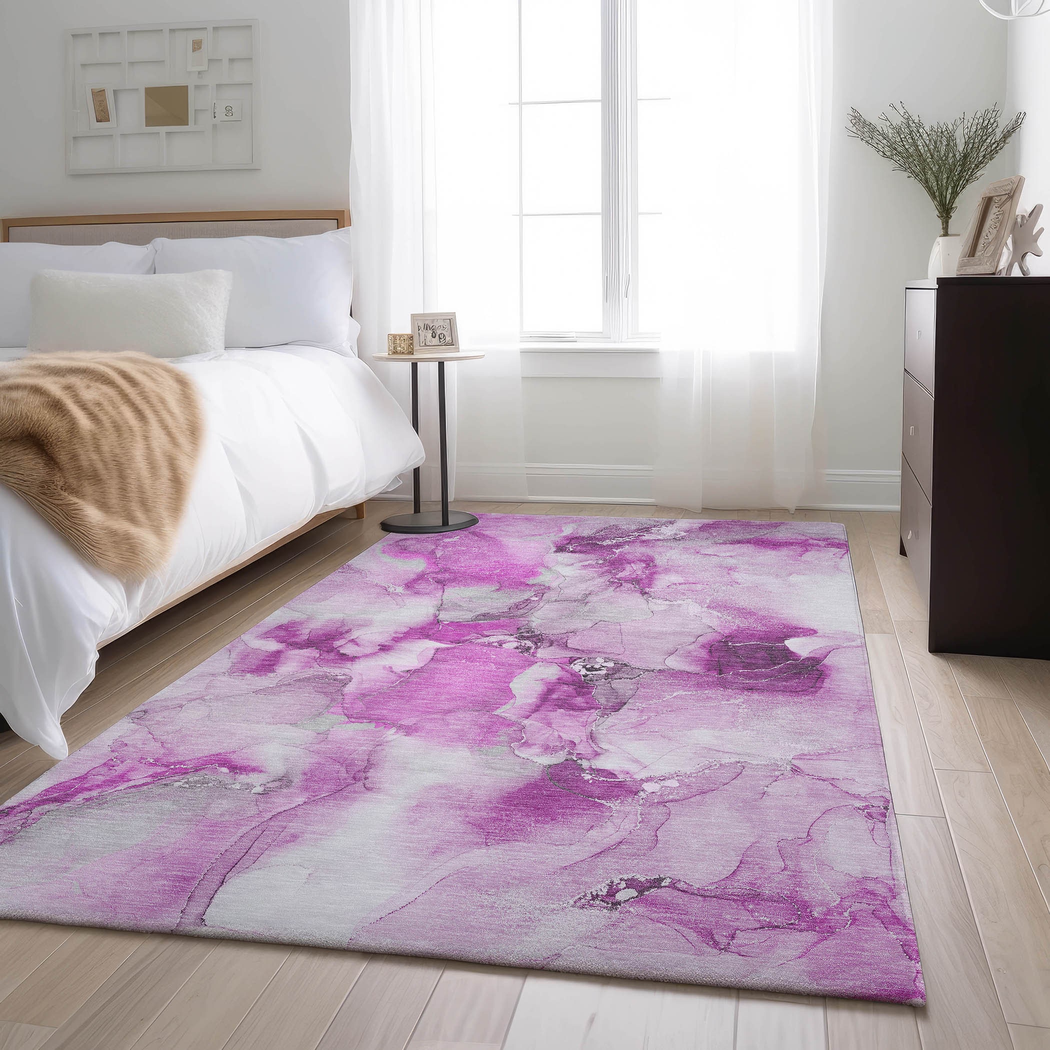 Addison Rugs AMF558PP2X8 Mayfield AMF558PP 2 x 7 (ft) Loomed Polyester Purple Rectangular Indoor Geometric Machine washable Area rug